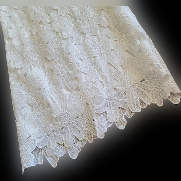 Charlotte Russe White Floral Lace Short Sleeves Midi Dress - Medium - EUC - Picture 6 of 9